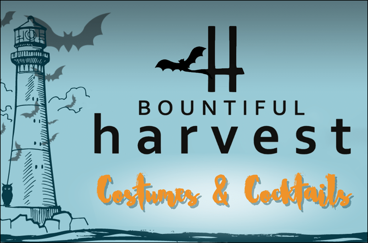 Bountiful Harvest logo with a light house graphic and bats
